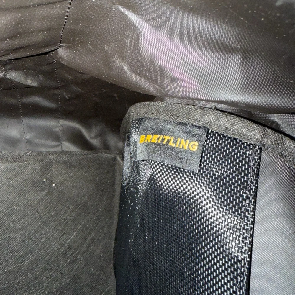 Breitling Swiss Large Logo Nylon Boston Travel Bag Made in Italy Black